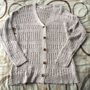 Mudd Gray Crochet Cardigan Size L